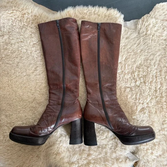 Miu Miu Dark Brown Heeled Boots - Picture 2 of 12